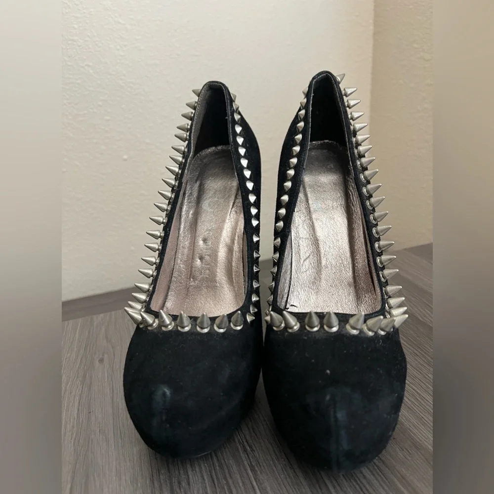 Jeffrey Campbell Madame Spike Suede Studded Platform Pump - Picture 5 of 7
